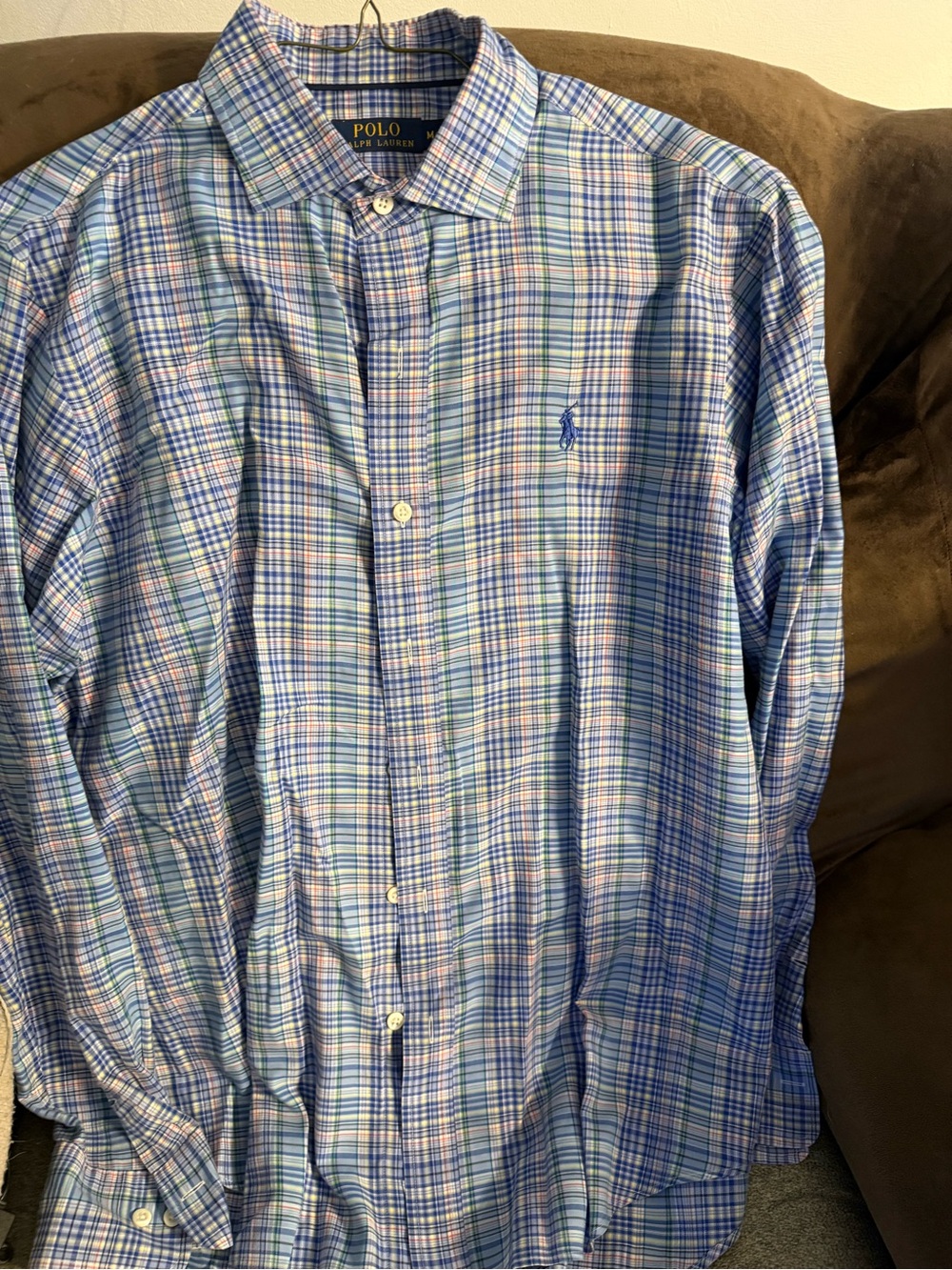 Polo by Ralph Lauren Pastel Blue & Green Plaid Button-Up Shirt